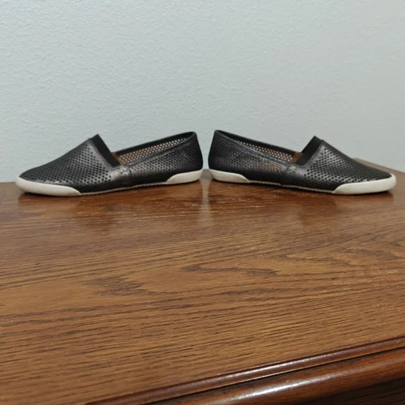 Frye Melanie Pewter Leather Flats Size 6.5 M Metallic - Picture 6 of 12